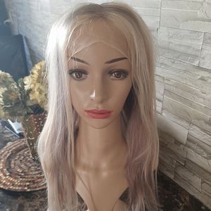 NWOT Human Hair Wig Ash Blonde Highlight Wig